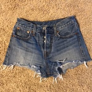 Levi cut off shorts. These are high rise size 25